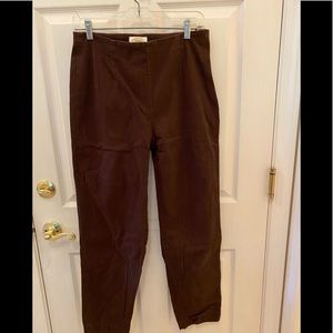 Talbots flat front brushed stretch tapered pants 12